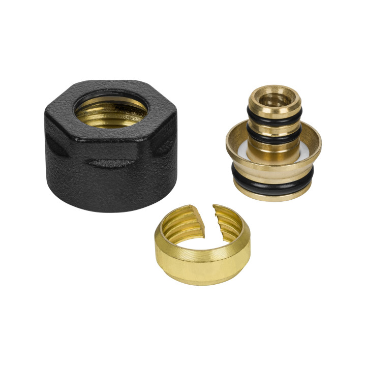 Złączka zaciskowa GW 3/4 x PEX16x2 czarny mat