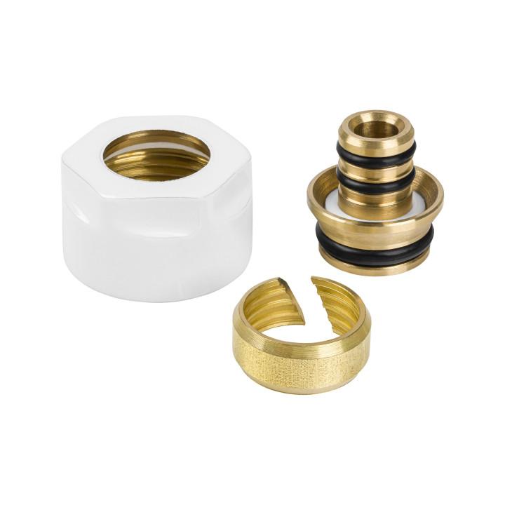 Złączka zaciskowa GW 3/4 x PEX16x2 biała