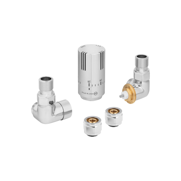 Zestaw termostatyczny Tri Axial Valve Invest, chrom prawy