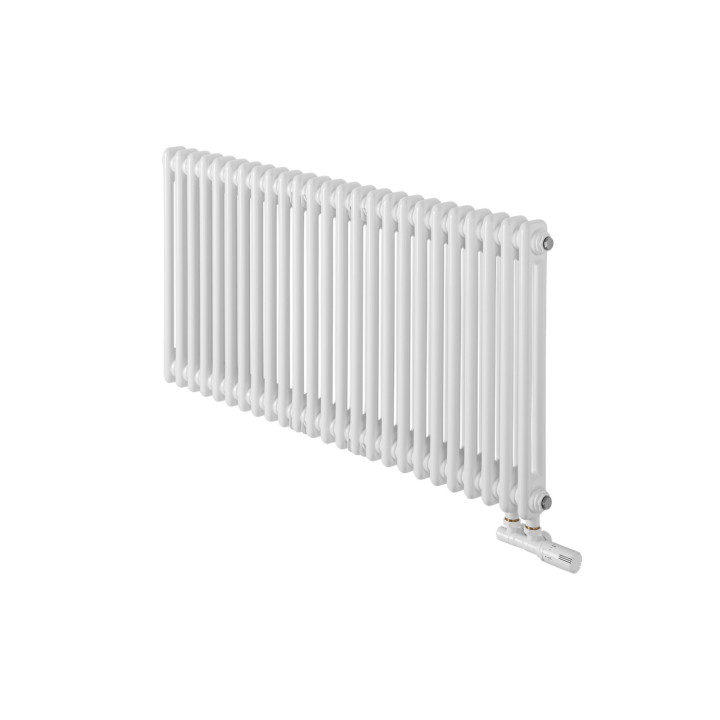 Grzejnik dekoracyjny żeberkowy retro CL2E-575x1145-D50L/P-W biały
