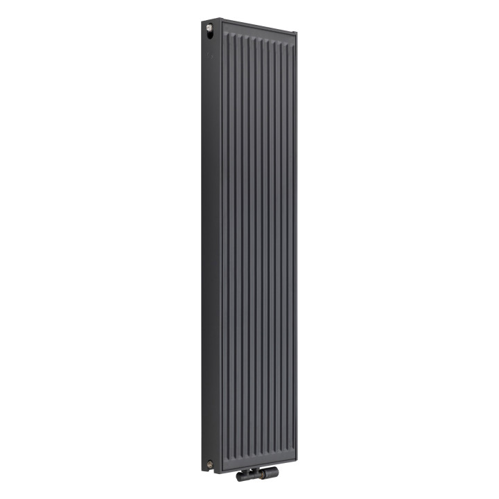 Grzejnik pokojowy panelowy pionowy TYP22 1600x400 antracyt 1435W - widok perspektywiczny