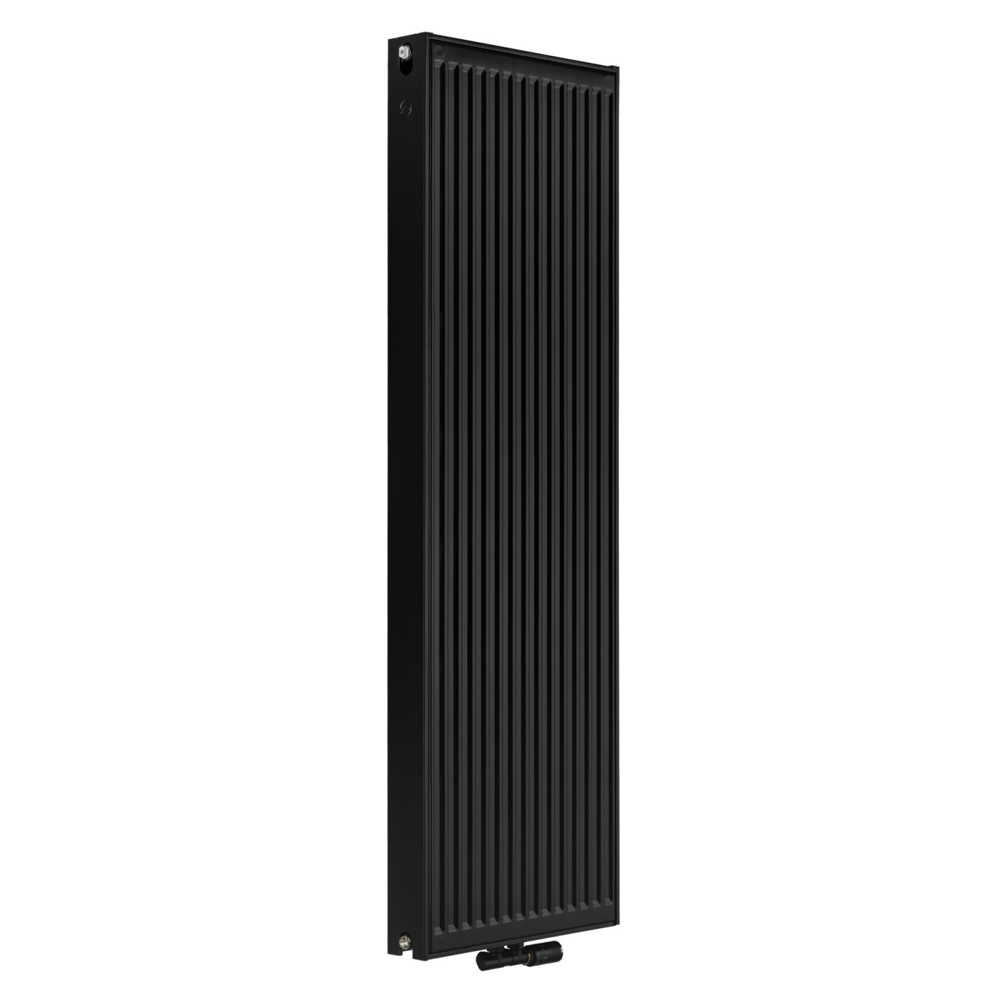 Grzejnik pokojowy panelowy pionowy TYP22 1600x500 czarny 1794W - widok perspektywiczny