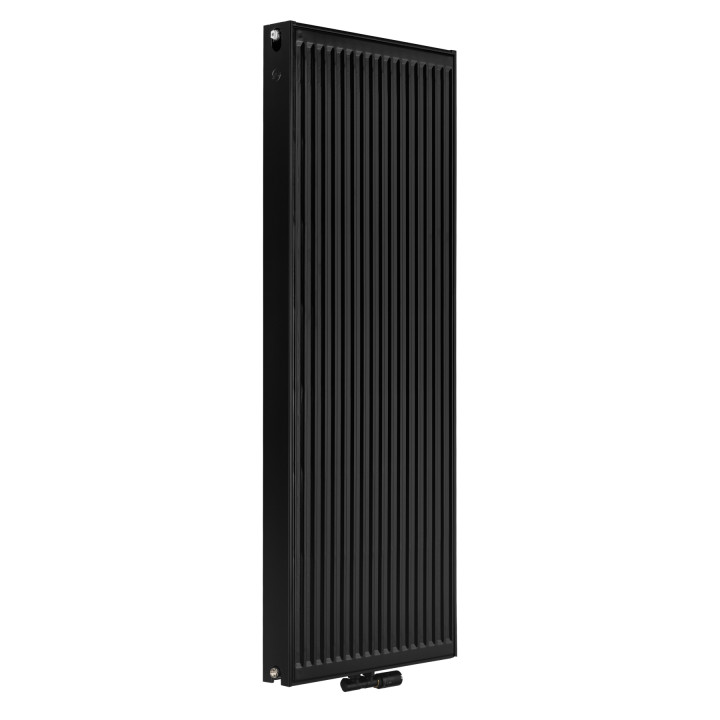 Grzejnik pokojowy panelowy pionowy TYP22 1600x600 czarny 2153W - widok perspektywiczny