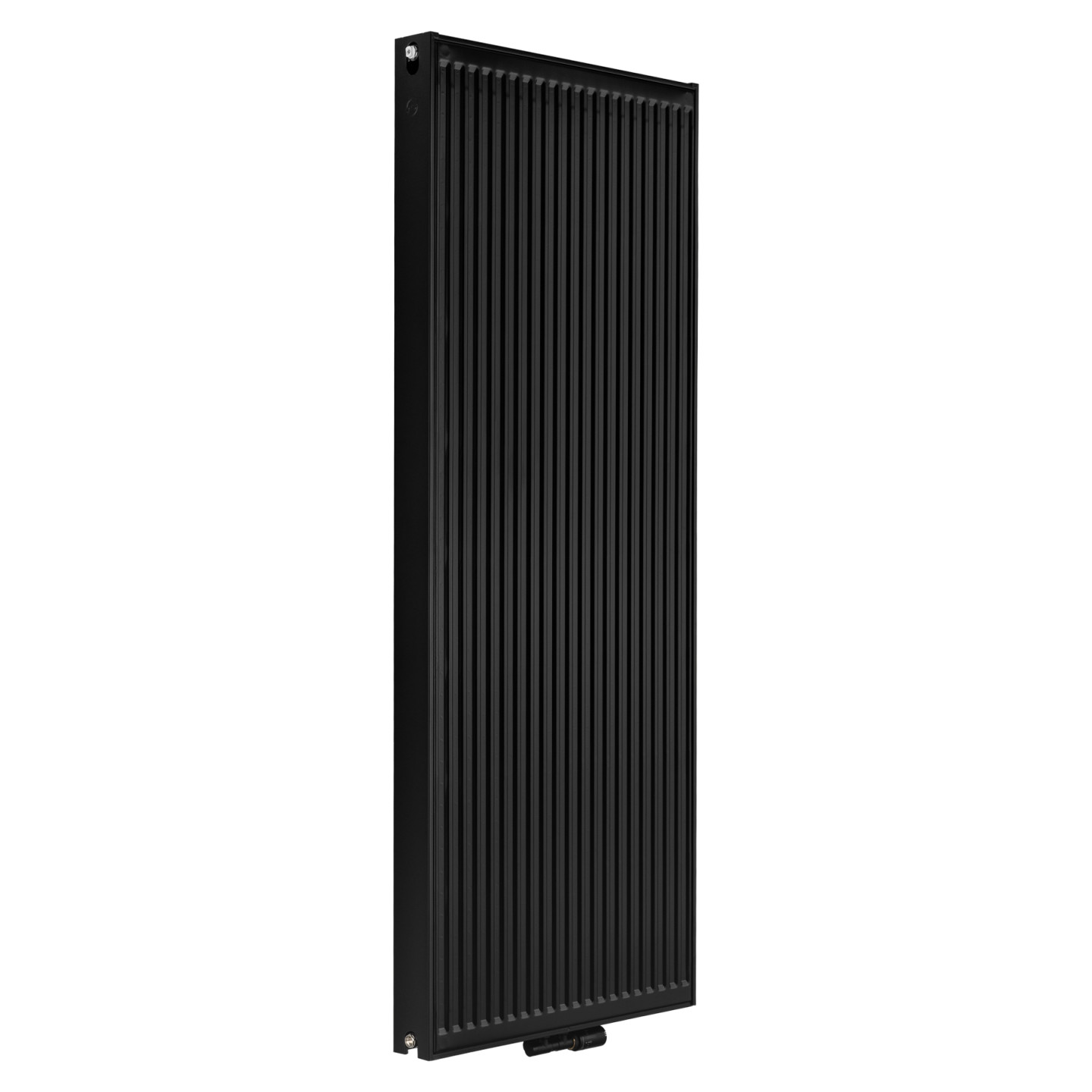 Grzejnik pokojowy panelowy pionowy TYP22 1800x700 czarny 2735W - widok perspektywiczny