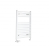 Grzejnik łazienkowy Constans w kolorze białym błyszczącym o wymiarach 70x50cm z podłączeniem dolnym o rozstawie 455mm. Zamontowany zestaw termostatyczny Vario Term Vision w kolorze białym w figurze osiowej lewej. Grzejnik łazienkowy Constans w kolorze białym błyszczącym o wymiarach 70x50cm z podłączeniem dolnym o rozstawie 455mm. Zamontowany zestaw termostatyczny Vario Term Vision w kolorze białym w figurze osiowej lewej.