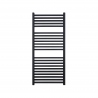 Płaski grzejnik łazienkowy Essence w kolorze antracyt / grafit struktura o wymiarach 110x50cm z podłączeniem dolnym  o rozstawie 470mm. 