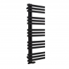 Grzejnik łazienkowy Elche 145x50cm czarny z zaworem zespolonym Twins czarny figura kątowa prawa