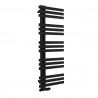 Grzejnik łazienkowy Elche 145x50cm czarny z zaworem zespolonym Multiflow czarny figura kątowa prawa