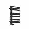 Grzejnik łazienkowy Elche 94x50cm czarny z zaworem Multiflow czarnym figura kątowa prawa