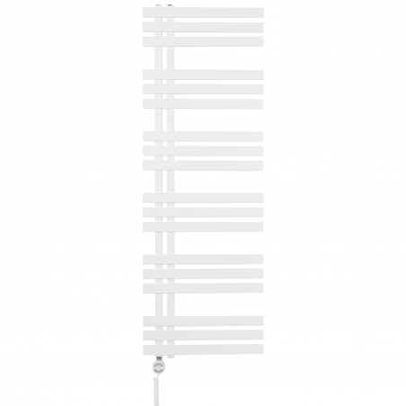 Grzejnik łazienkowy dekoracyjny Elche biały o wymiarach 145x50cm z grzałką Terma Moa biały