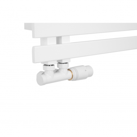 Zawór Multiflow na grzejniku Elche białym